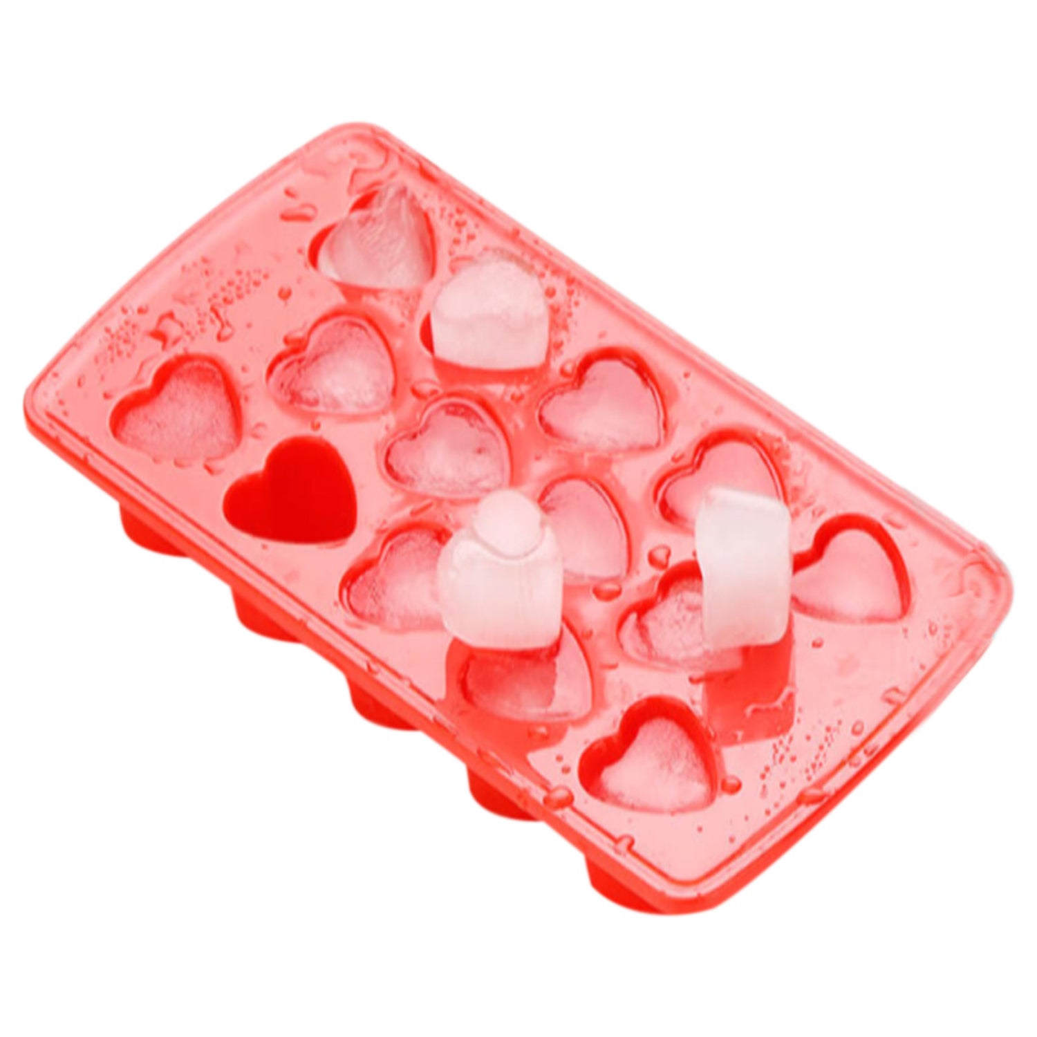 Heart-shaped ice cube tray, creates heart-shaped ice for drinks. Heart-shaped ice cube tray, creates heart-shaped ice for drinks.